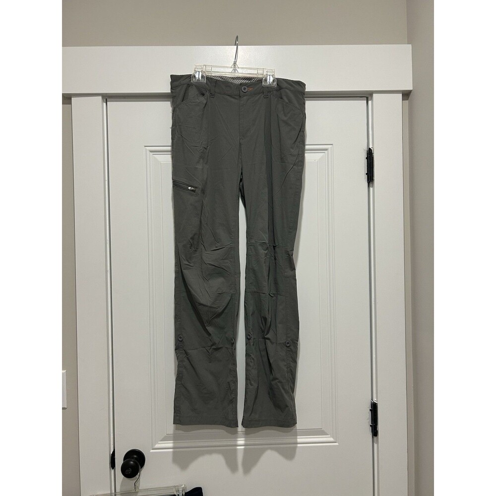 Orvis Womens Hiking Outdoor Straight Pants Sz 10 Gray Roll Hem Stretch Quick Dry